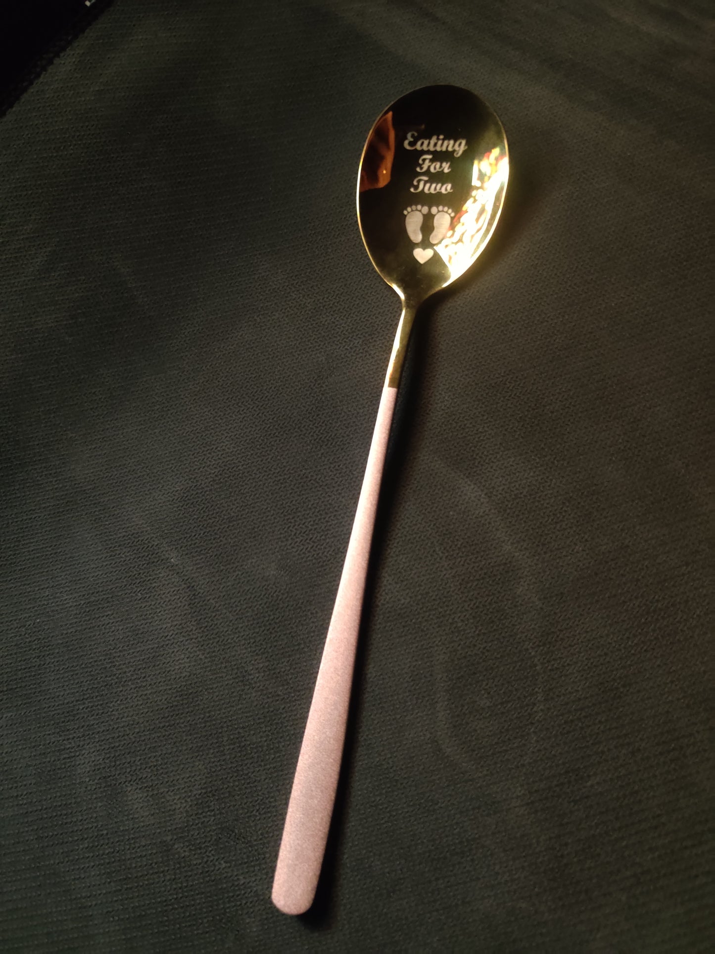 Engraved Stainless Steel Spoon – “Eating for Two” Korean Style Pregnancy Gift