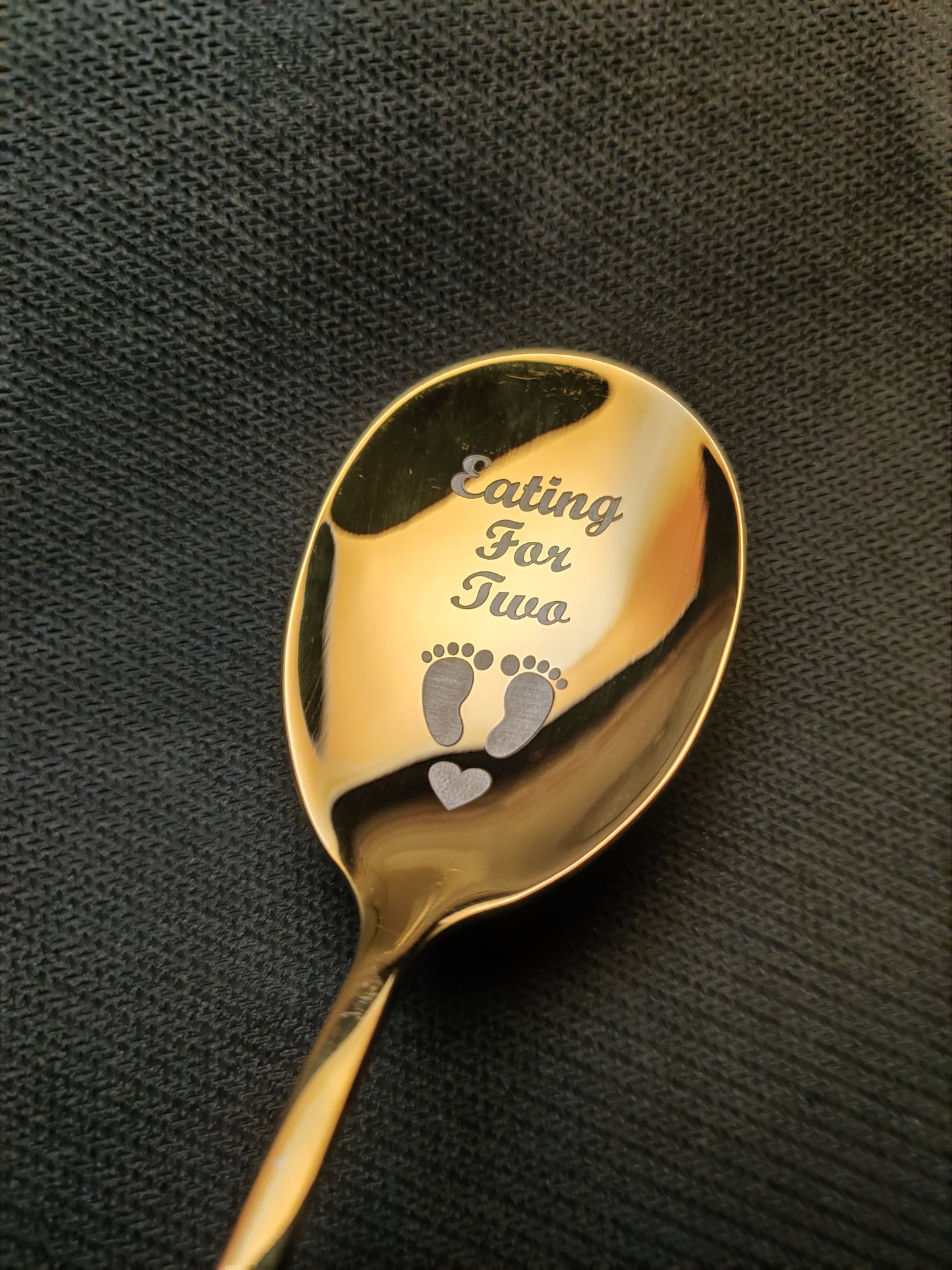 Engraved Stainless Steel Spoon – “Eating for Two” Korean Style Pregnancy Gift