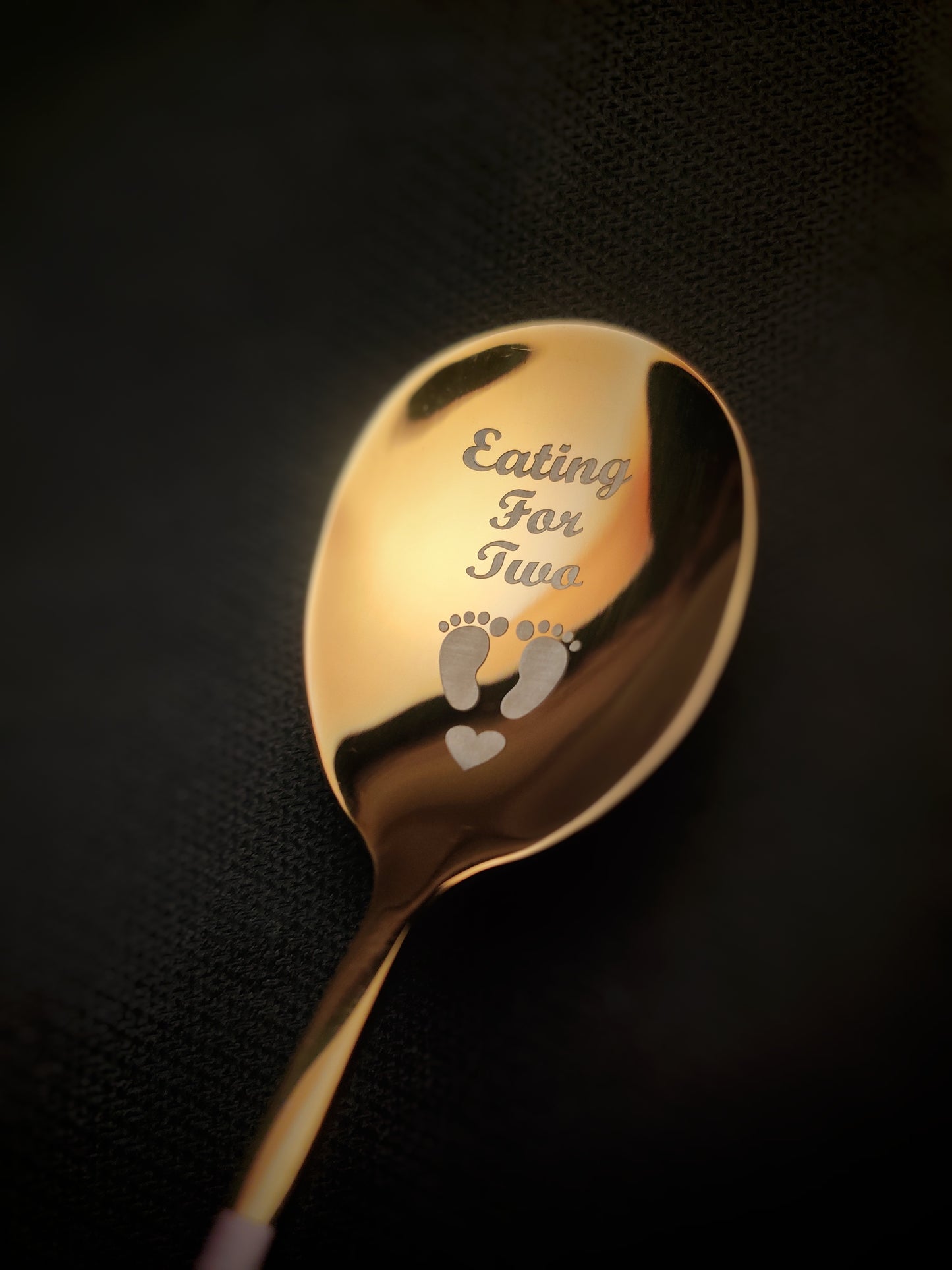 Engraved Stainless Steel Spoon – “Eating for Two” Korean Style Pregnancy Gift