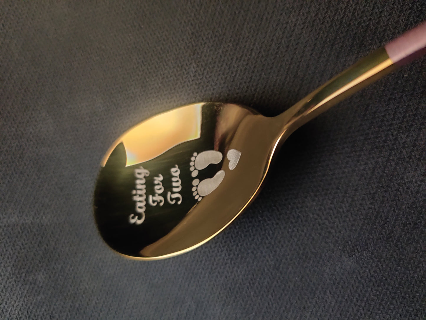 Engraved Stainless Steel Spoon – “Eating for Two” Korean Style Pregnancy Gift