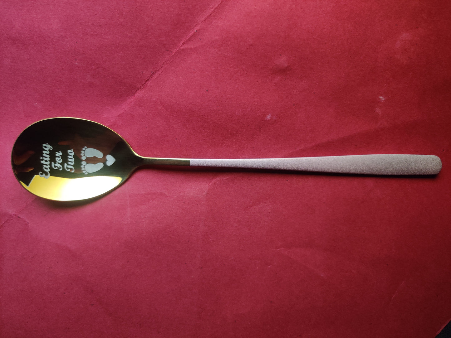 Engraved Stainless Steel Spoon – “Eating for Two” Korean Style Pregnancy Gift