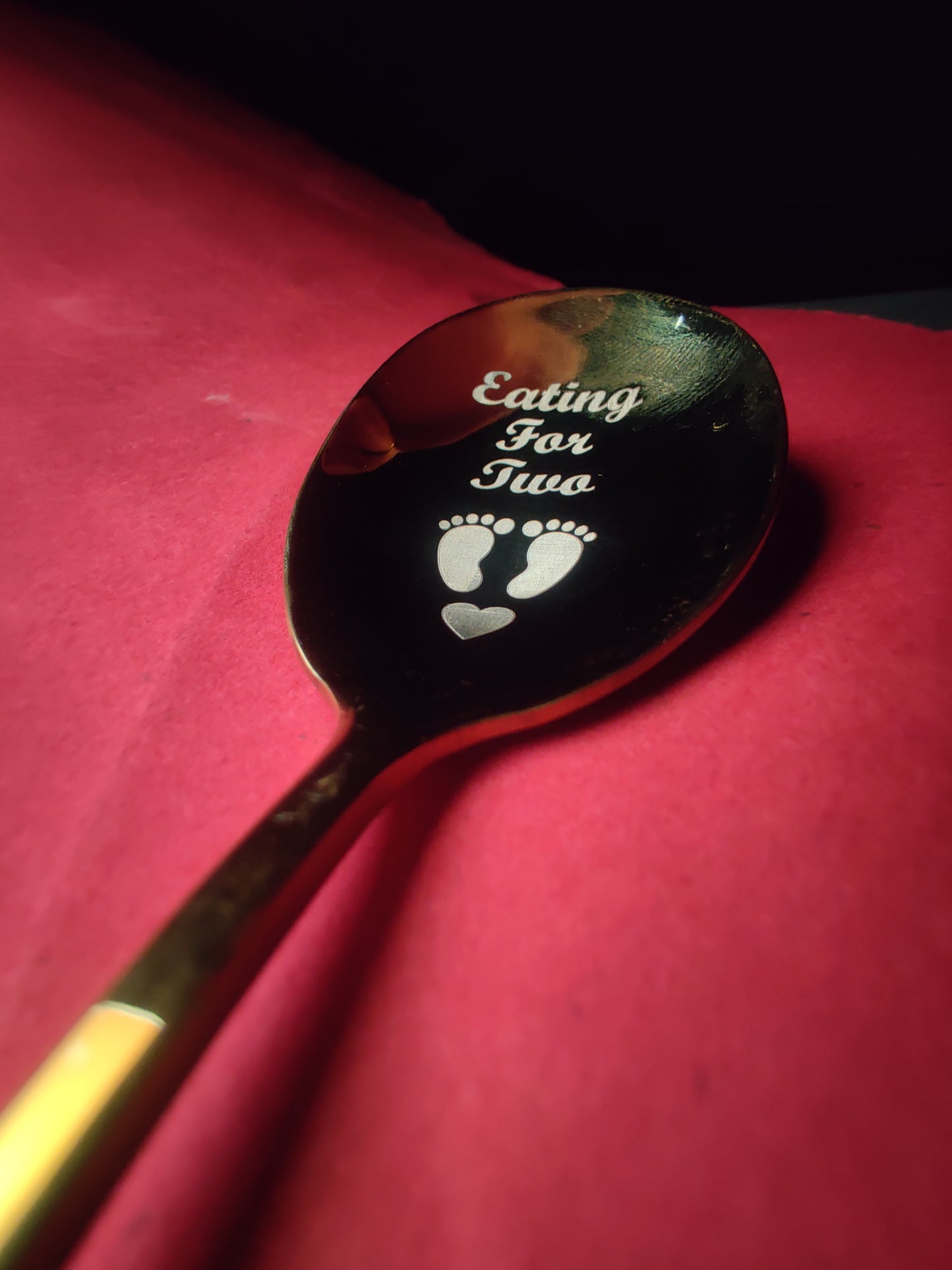 Engraved Stainless Steel Spoon – “Eating for Two” Korean Style Pregnancy Gift