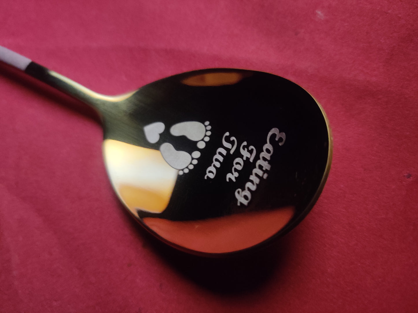 Engraved Stainless Steel Spoon – “Eating for Two” Korean Style Pregnancy Gift