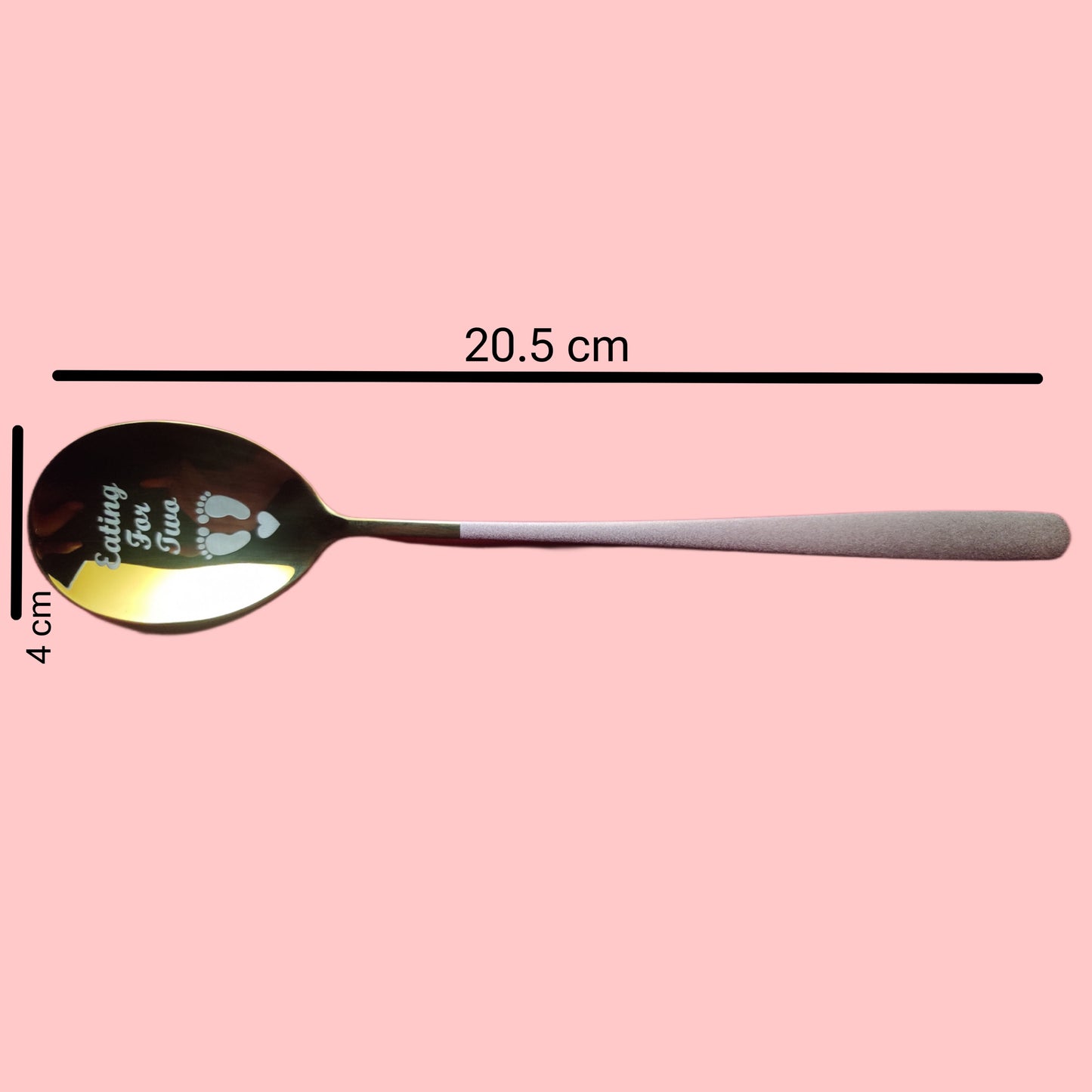 Engraved Stainless Steel Spoon – “Eating for Two” Korean Style Pregnancy Gift