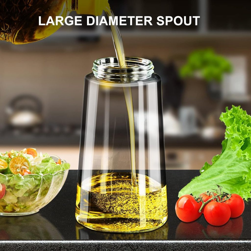 2-in-1 Olive Oil Pourer and Spray Bottle for Cooking | Refillable Glass Oil Dispenser with Premium Nozzle | Sprayer for Air Fryer, Salad, Baking, Grilling (Multicolour)