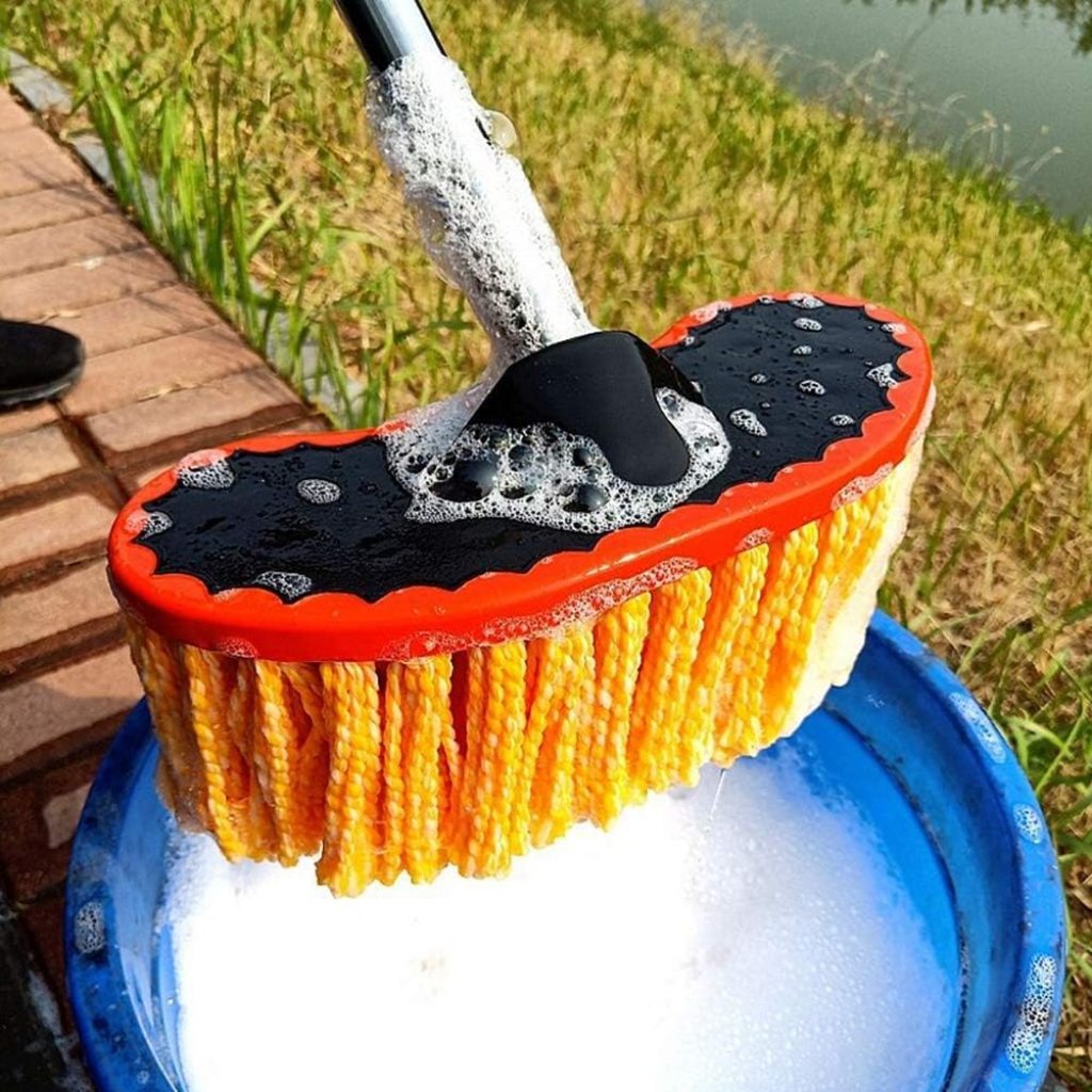 Car Washer Mop with Hose Connector & Telescopic Handle