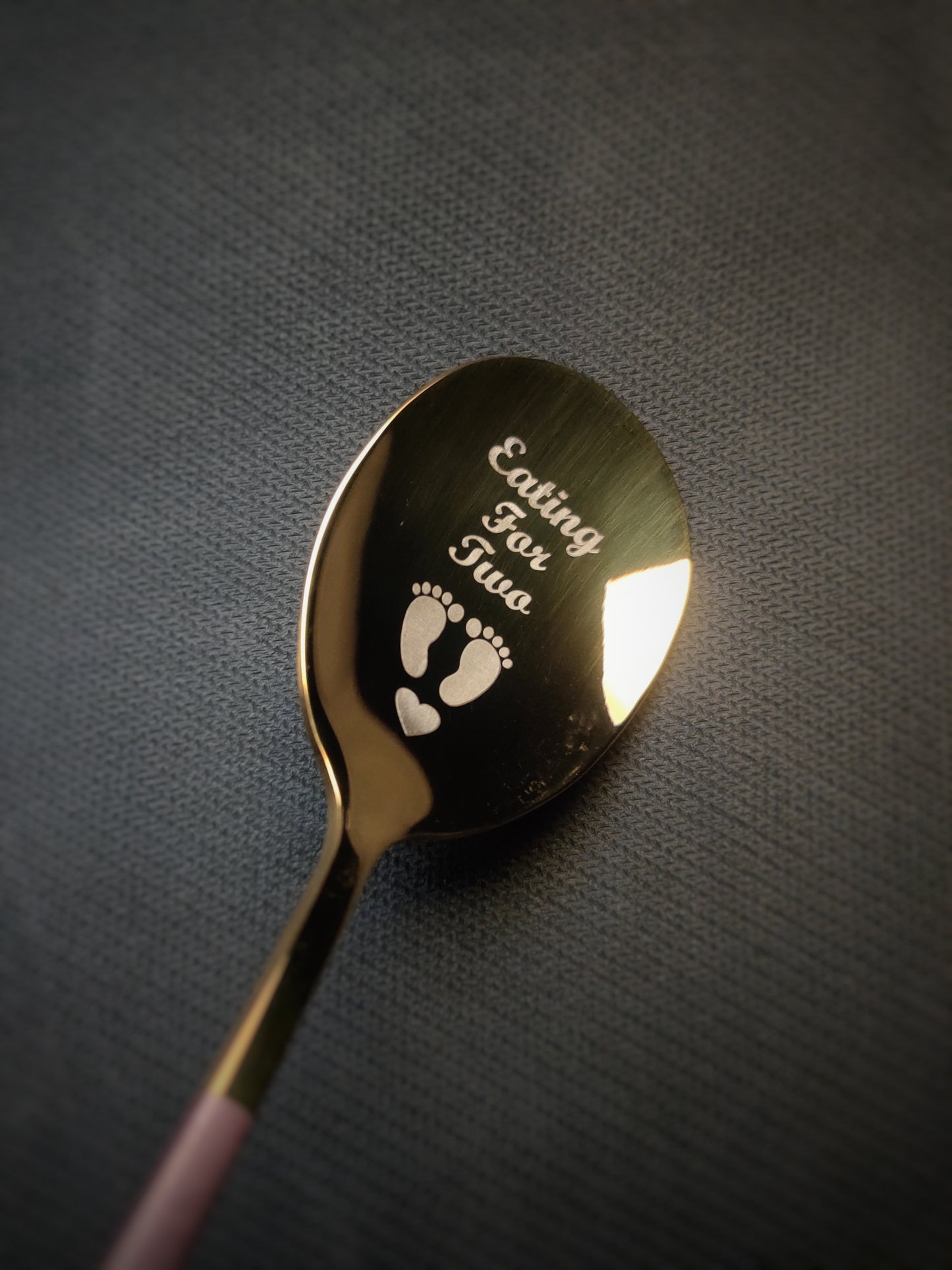 Engraved Stainless Steel Spoon – “Eating for Two” Korean Style Pregnancy Gift