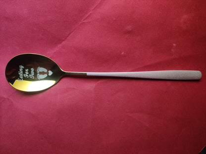 Engraved Stainless Steel Spoon – “Eating for Two” Korean Style Pregnancy Gift