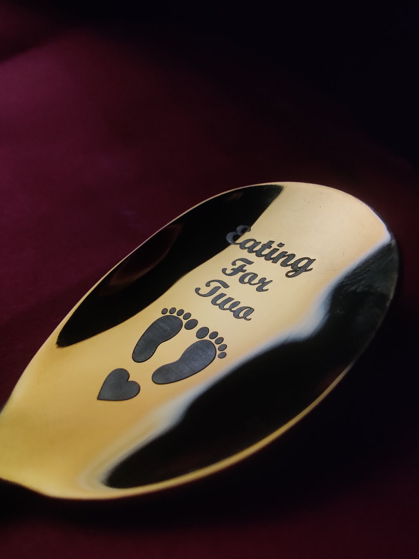 Engraved Stainless Steel Spoon – “Eating for Two” Korean Style Pregnancy Gift