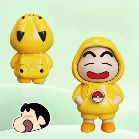 Shinchan Face Changing Keychain Toy – 3 Expressions | Cute Yellow Cartoon Bag Charm (9.7 cm)