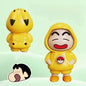 Shinchan Face Changing Keychain Toy – 3 Expressions | Cute Yellow Cartoon Bag Charm (9.7 cm)