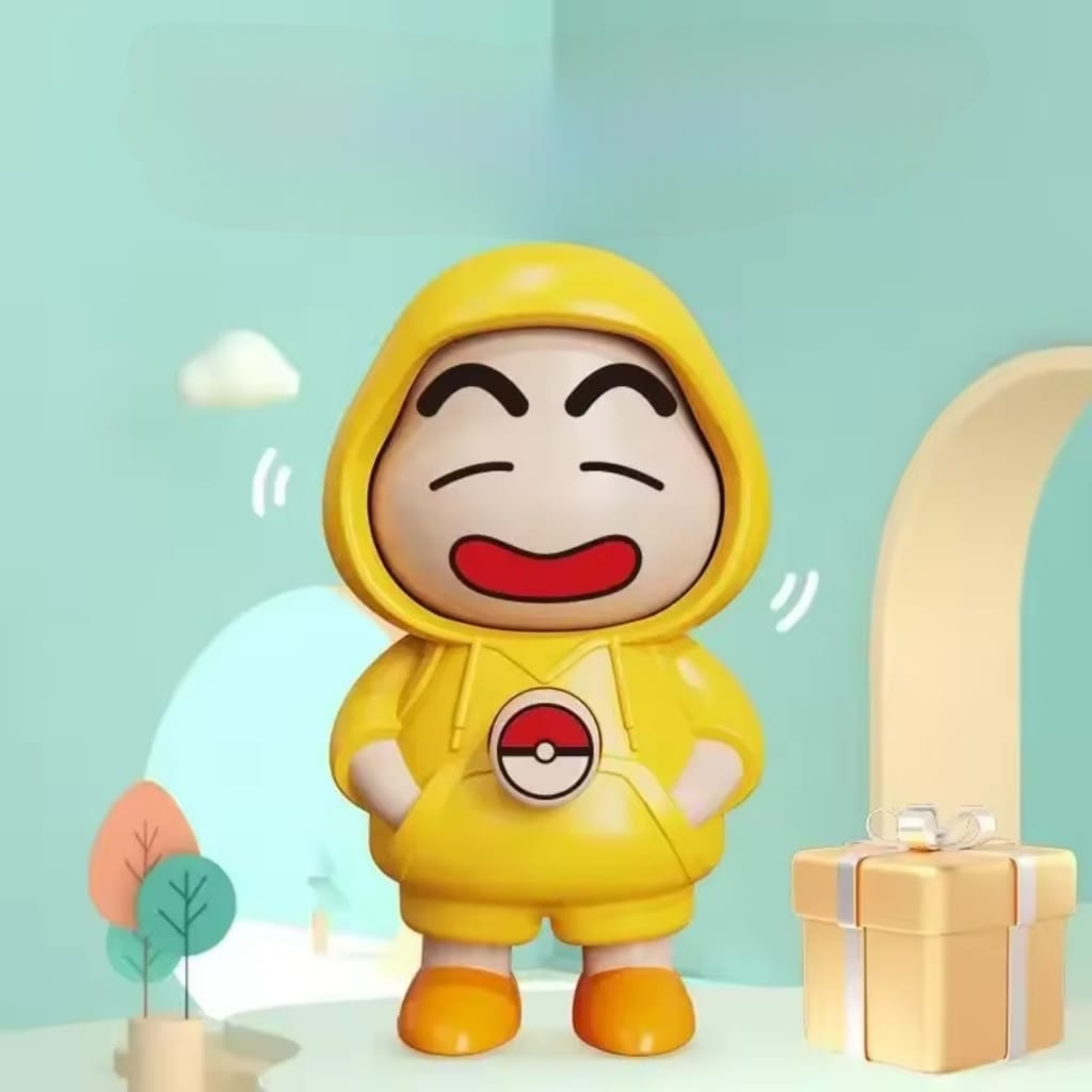 Shinchan Face Changing Keychain Toy – 3 Expressions | Cute Yellow Cartoon Bag Charm (9.7 cm)